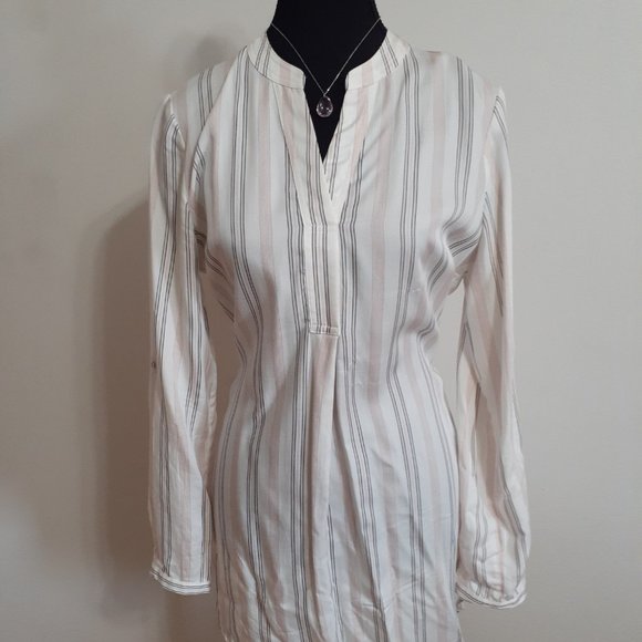 Chemisier / Tunique blanc, rose et noir rayé small Camber et Grace - Picture 9 of 10